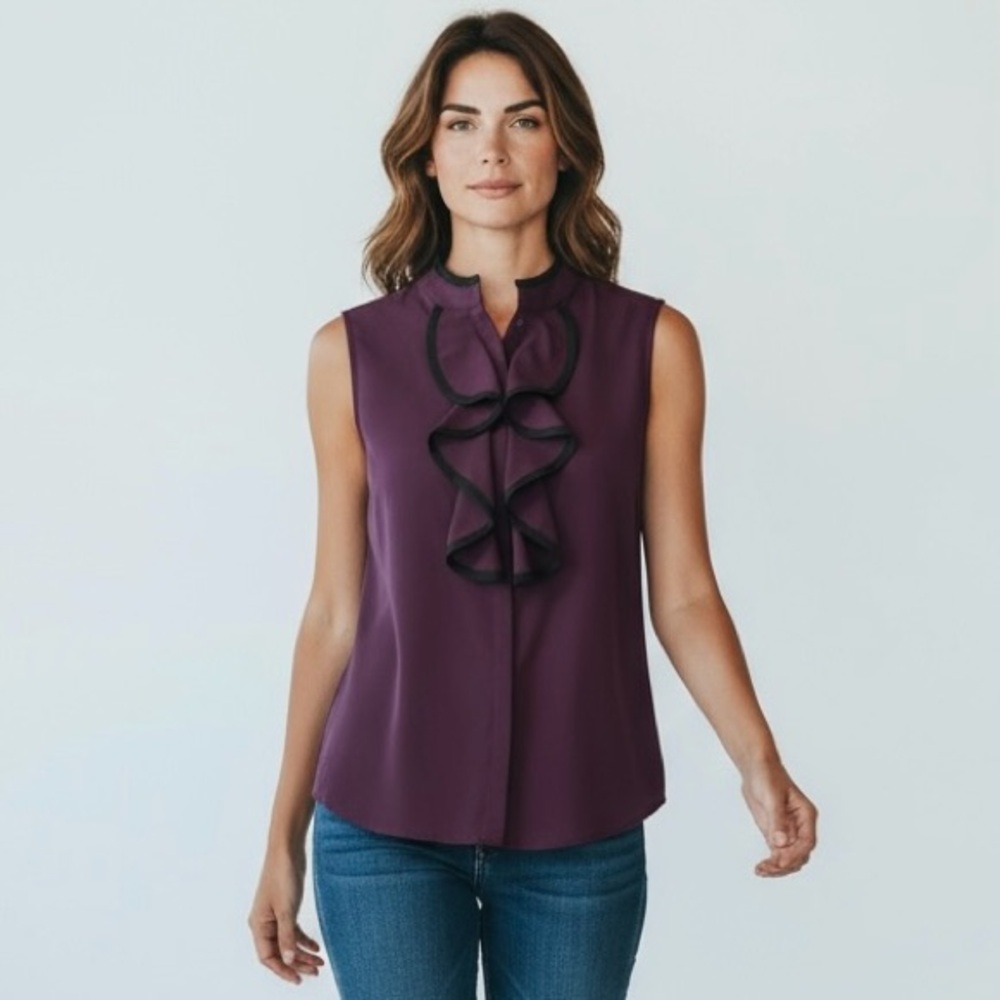 Calvin Klein Purple Sleeveless Blouse